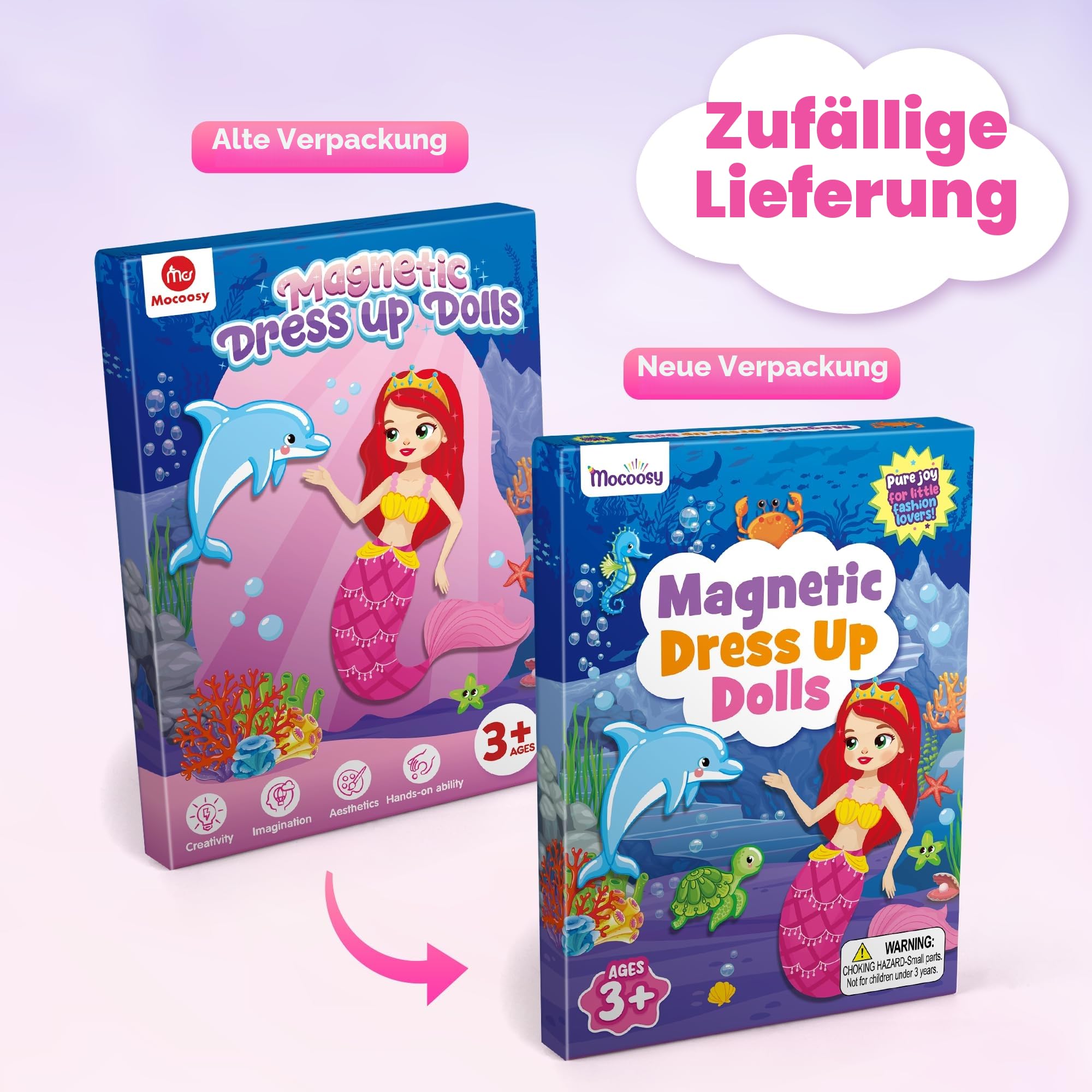 Mocoosy Magnetische Anziehpuppen Basteln Spielzeug für Mädchen 4-8, Prinzessin Fee Meerjungfrau Anziehspielzeug passendes Spiel Reisespielzeug für Kinder Geschenke für Mädchen Alter 3 4 5 6 7 Jahren