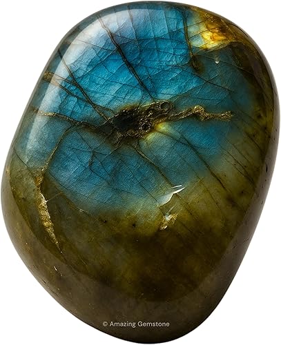 Piedras pulidas de cristal de labradorita, piedras preciosas naturales para curación, cristales de bricolaje para protección (1 oz)