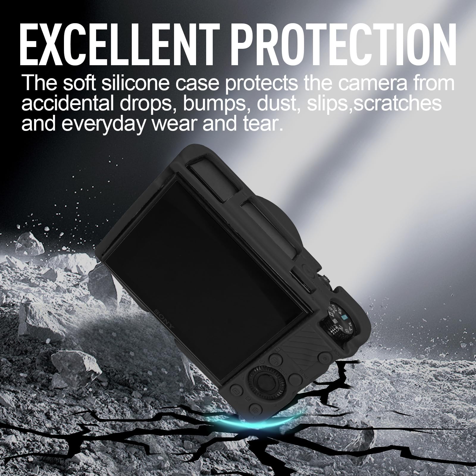 Étui Silicone Sony RX100 VII VI Protection Appareil Photo Coque Léger Noir