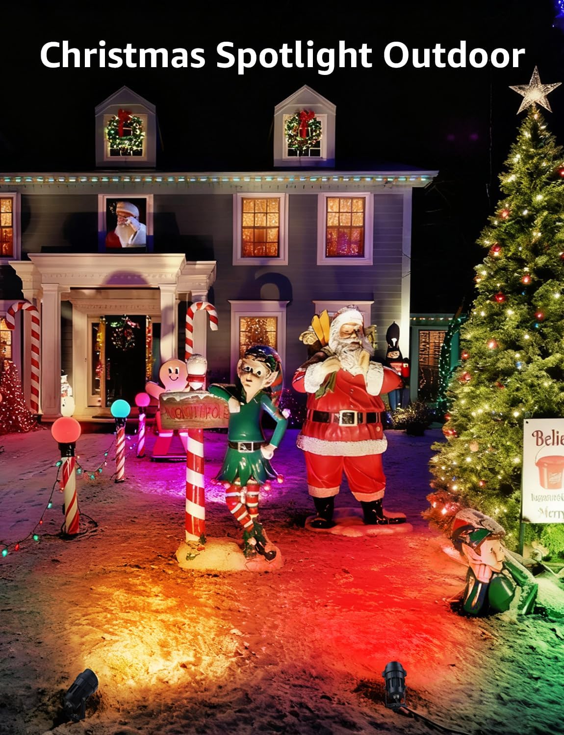 SUNVIE 12W RGB Low Voltage Color Changing Landscape Lights Remote Control Waterproof LED Landscape Lighting for Yard Garden Pathway Holiday Christmas Decorations Outdoor Indoor, 2 Pack with Connector - Image 2