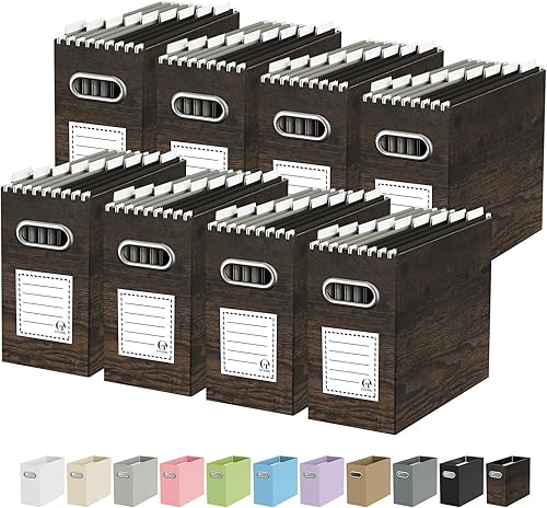 Vista 51 de Caja organizadora de archivos de cartón Oterri para carpetas de archivos colgantes tamaño carta, caja de archivos para escritorio de computadora