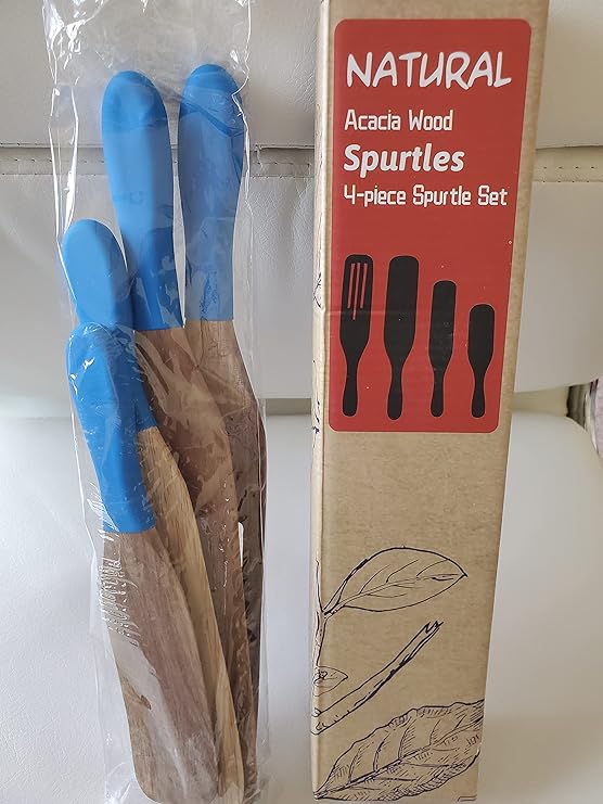 Amazon.com: Spurtle Set with Blue Silicone Handle, Spurtles Kitchen ...