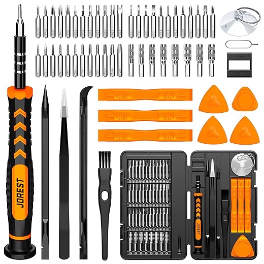 JOREST 59Pcs Small Precision Screwdriver Set with Torx T5, T6, T8, Mini Repair Tool Kit for Macbook, Computer, Laptop, iPhone, PS4 PS5, Xbox, Switch, Eyeglasses, Watch, PC, Ring Doorbell, Electronic