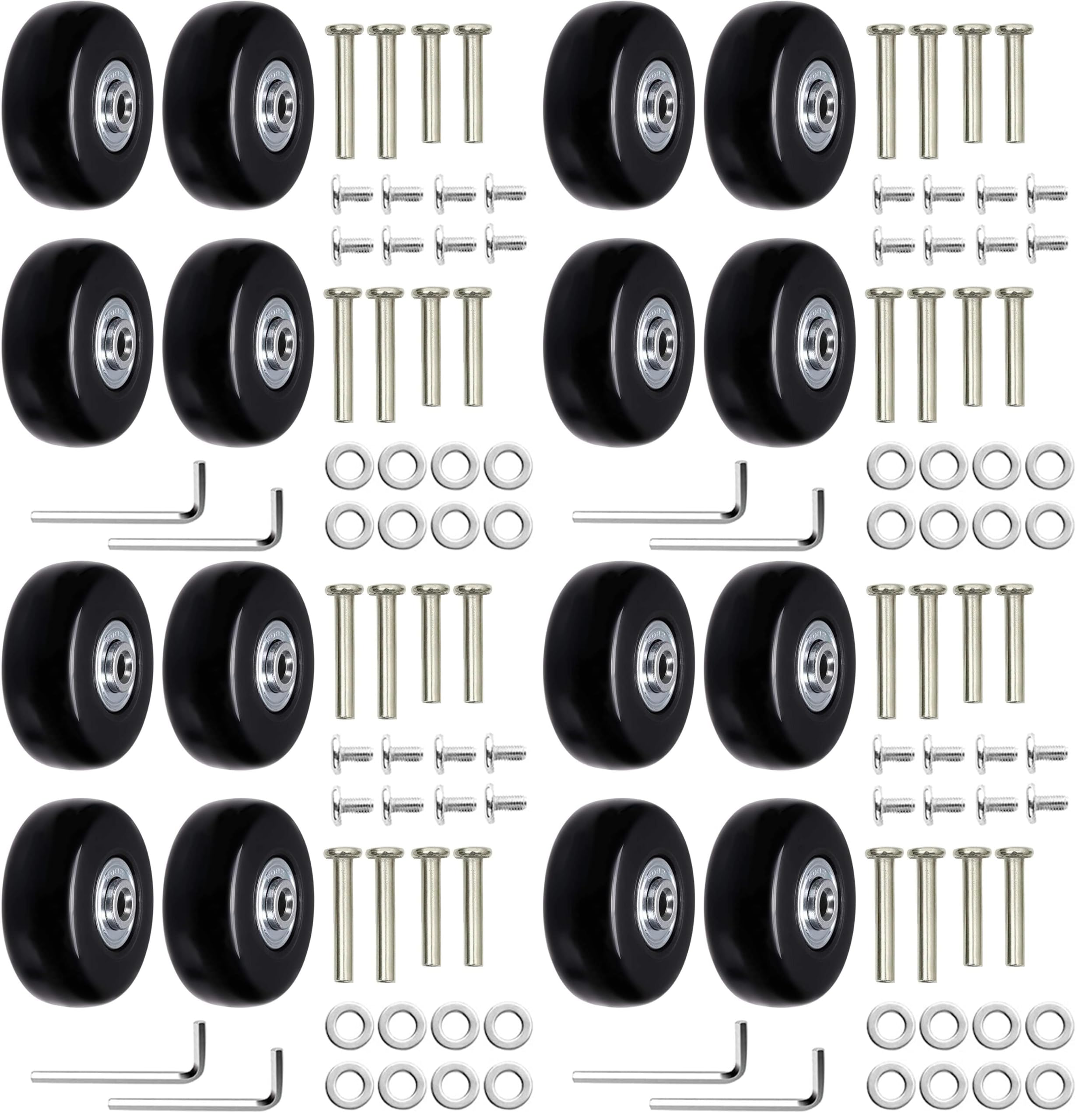 4 Piezas Ruedas de Repuesto para Equipaje y Maletas de Viaje de un Solo Rodillo (40mm x 18mm) (Paquete de 4)