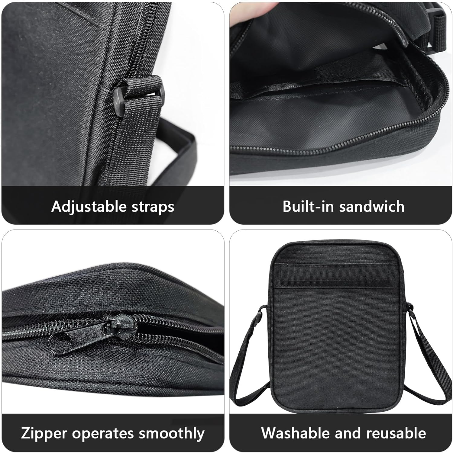 Sublimation Blanks Crossbody Bag,DIY Personalized Shoulder Purse with Adjustable Strap Customizable Sublimation Craft Kit for Father's Day, Birthday Gifts & Travel Outdoor Sports - Image 5