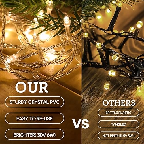 Miniatura 2 de Soiarllt 600 luces LED de Navidad, 246 pies, impermeables, para exteriores, con control remoto, temporizador y función de memoria y 8 modos, luces