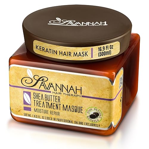 Miniatura 2 de Savannah Hair Therapy Bundle-Treatment Máscara de 16.9 onzas + champú 16.9 onzas, tratamiento de manteca de karité, queratina natural para cabello