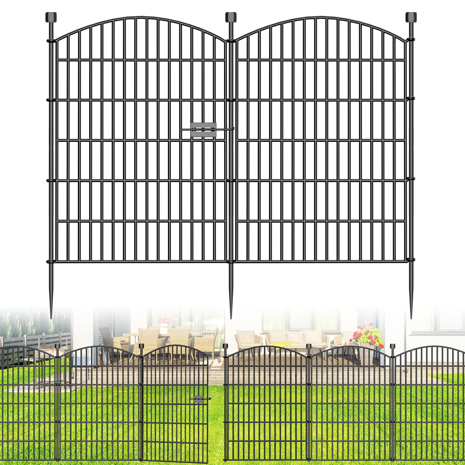 Bilibompa 10 Panels No Dig Decorative Garden Fence