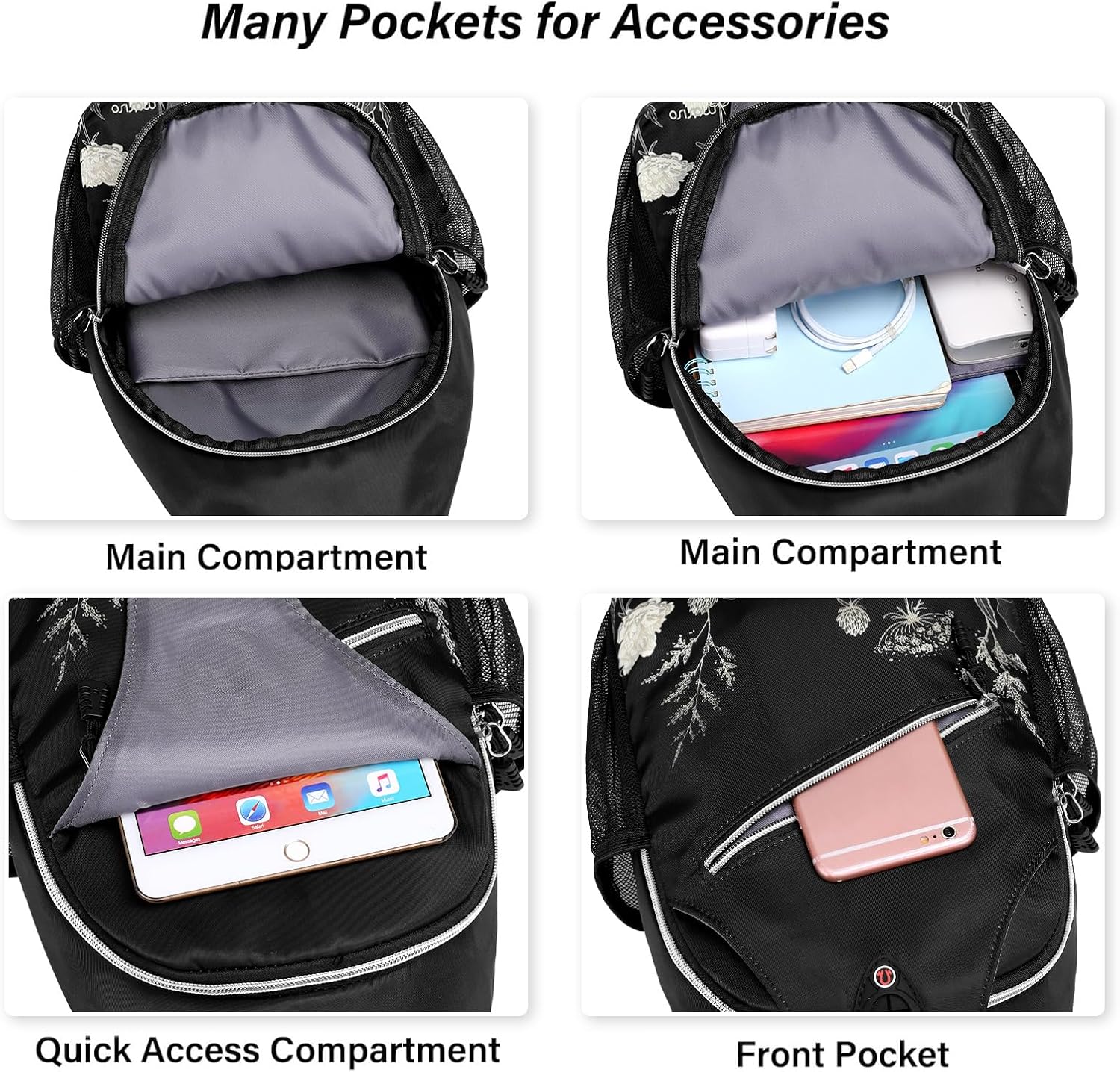 MOSISO Crossbody Sling Backpack&Keyboard Mouse Pad Set, Large Gaming Mouse Pad&Keyboard Wrist Rest&Mouse Wrist Rest&Coaster, Ergonomic Non-Slip Floral Mousepad for Home Office, Retro Flower