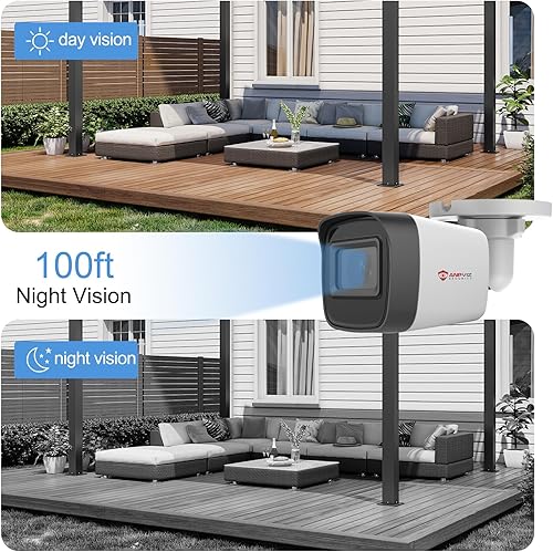 Miniatura 4 de Anpviz Cámara de seguridad de 5 MP para exteriores, 4 en 1 (TVIAHDCVICVBS) Cámara analógica CCTV con cable, cámara de vigilancia con lente de 0.110