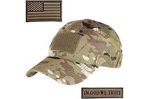 Tactical Multicam Hat for Men with Detachable Patches