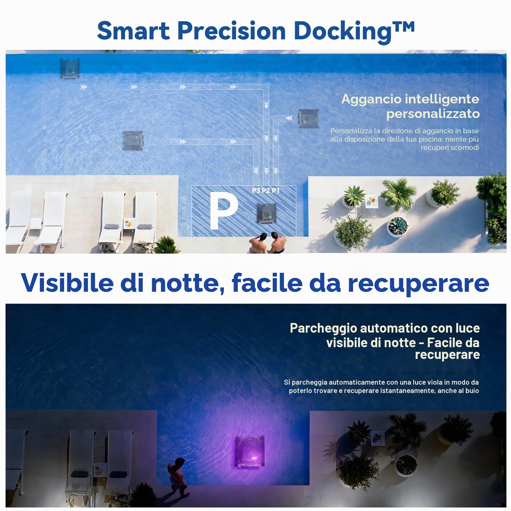 (2026 Upgraded) Pondee X5 Robot Piscina Senza Fili Fondo e Pareti, Aspiratore 21 m³/h Saugkraft, Navigazione Intelligente, 3 Motori Brushless, Autonomia 180 Min, Linea d'Acqua, Vasche fino a 300m²