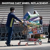 Vista 4 de Ruedas de Repuesto de 5" para Carrito, Ruedas de Carrito de Compras de Poliuretano con Eje de 5/16", Cada Rueda Soporta 350 libras
