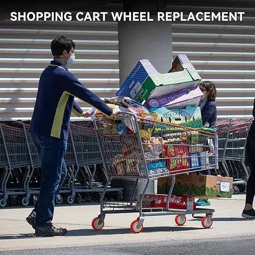 Miniatura 4 de Ruedas de repuesto de 5 pulgadas para carrito, ruedas de poliuretano con eje de 516 pulgadas, cada rueda carga 350 libras (paquete de 20 unidades de