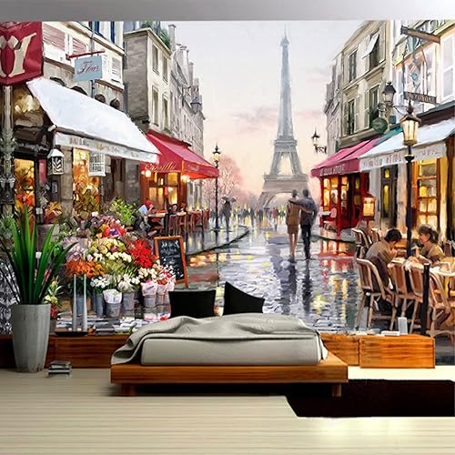 Miniatura 2 de Papel pintado mural de estilo europeo, pintura al óleo en 3D, papel pintado fotográfico para cafetería, restaurante, interior, decoración de moda,