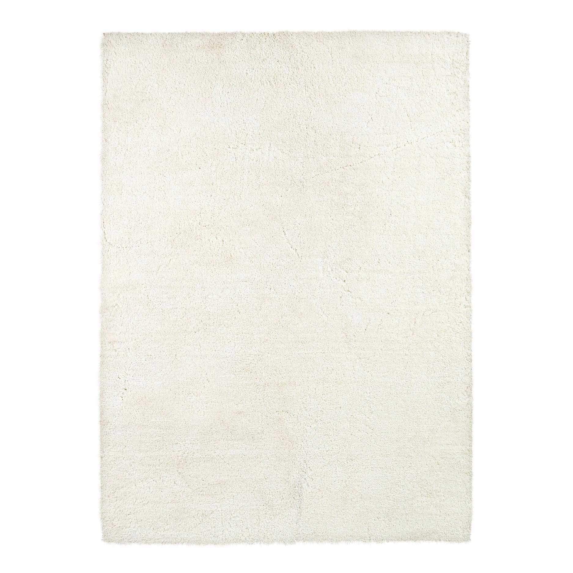 Tappeto shaggy Leighton 80 x 140 cm bianco - a pelo lungo morbido e soffice - per soggiorno, camera da letto e cameretta - morbido effetto pelliccia in poliestere