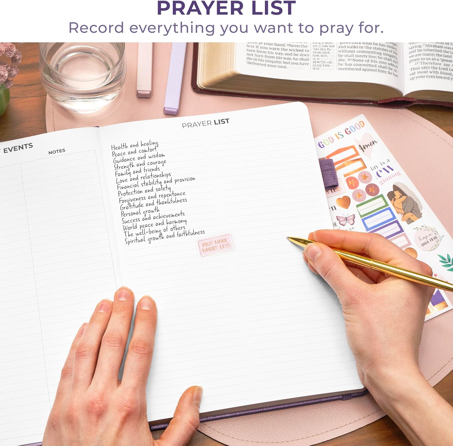 Clever Fox Prayer Journal Large – Daily Devotional & Gratitude Notebook – Religious Planner – Faith Based Gifts & Accessories, 7x10” (Lavender)