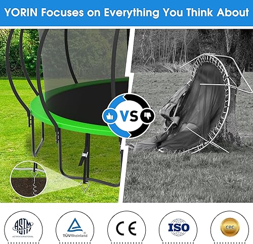 Miniatura 7 de Tranpoline - Tranpoline de 16 pies, 15 pies, 14 pies, 12 pies, 10 pies, 8 pies, tranpolina para niños y adultos, tranpolina recreativa de 1500