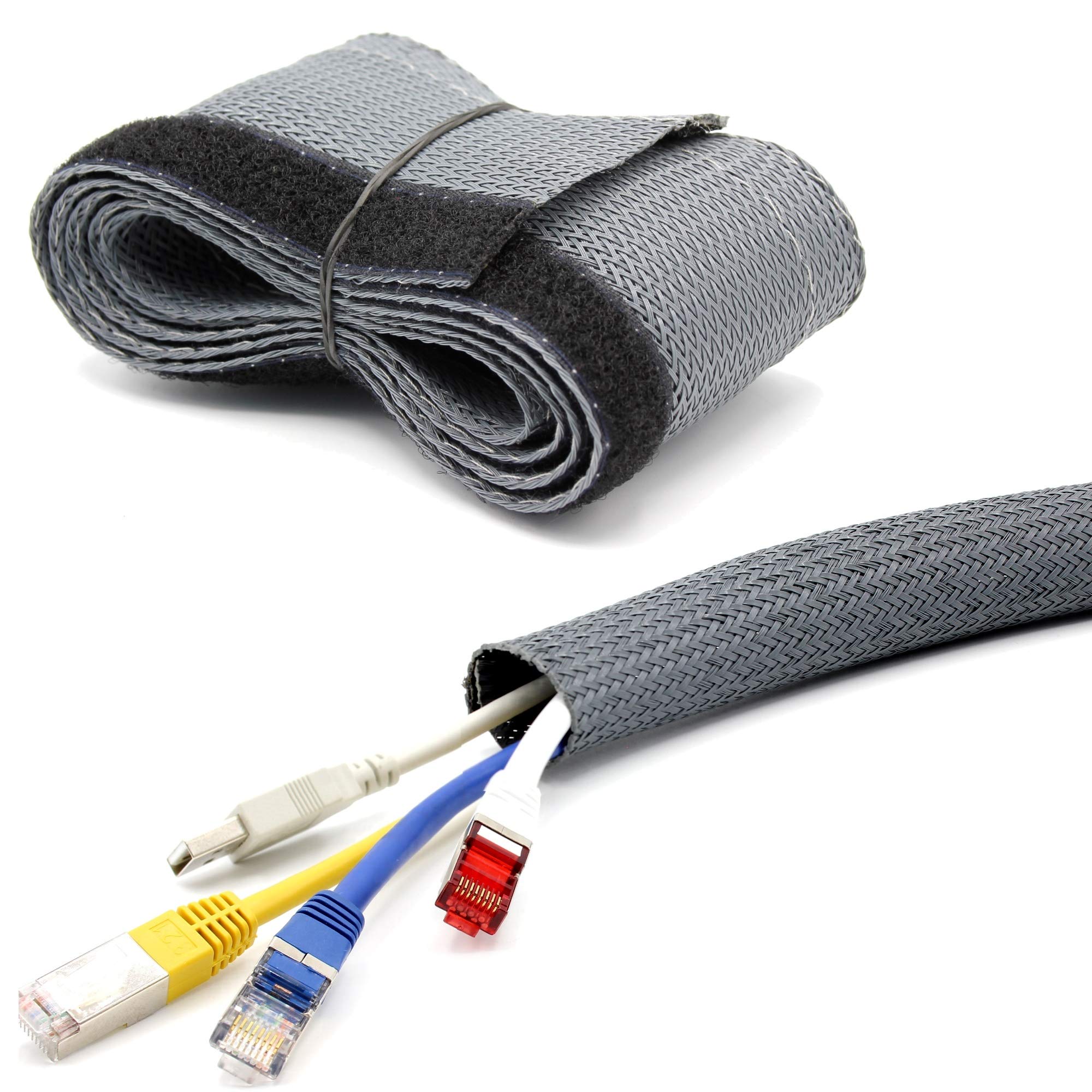 LOGILINK Gewebeschlauch mit Reißverschluss 2 m x 50 mm grau | Kabelschutz / Markierung günstig kaufen | elektronik