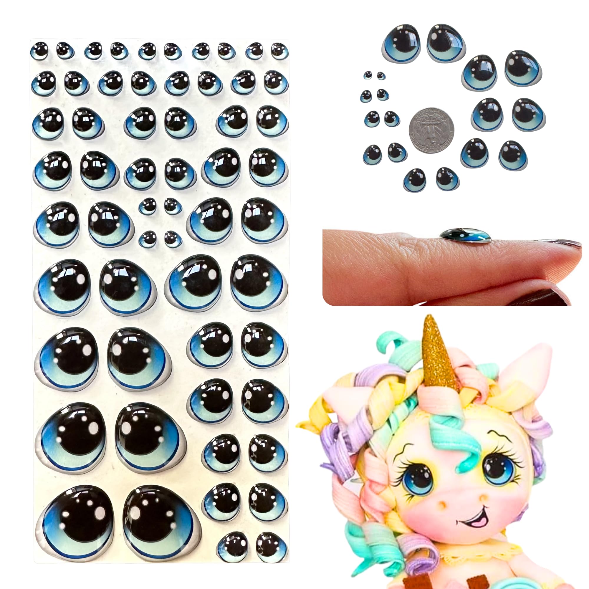 Amazon.com: Googly Eyes Self Adhesive – Blue 3D Resin 58 Pcs Cold