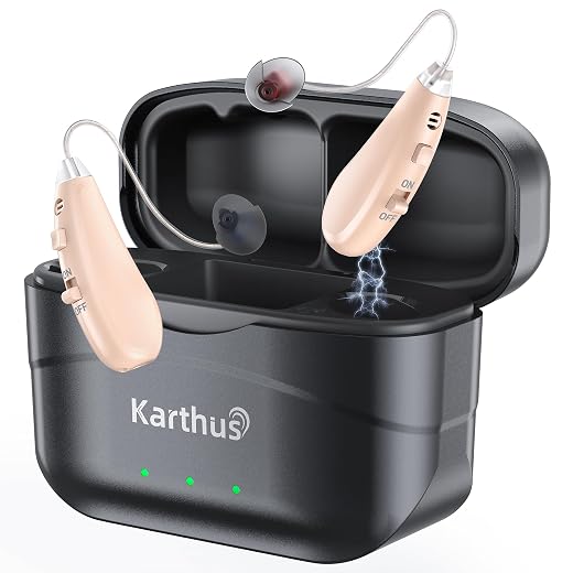 Rechargeable Hearing Aids w/7 levels & 1-Button Adjustment (ink black) - $119.99