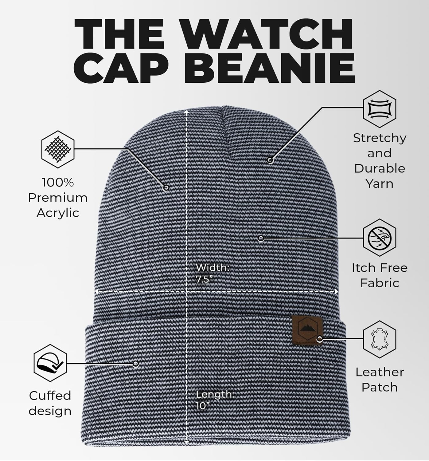 Tough Headwear Cuff Beanie Hat - All-Season Winter Cap - Stretch Fit Women & Mens Beanie - Durable Knit Unisex Winter Caps - Image 3