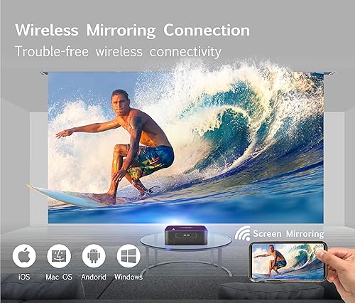 Miniatura 2 de Proyector inalámbrico Native 1080P Full HD, corrección Keystone y diseño a prueba de polvo, proyector de cine en casa y oficina, compatible Roku,