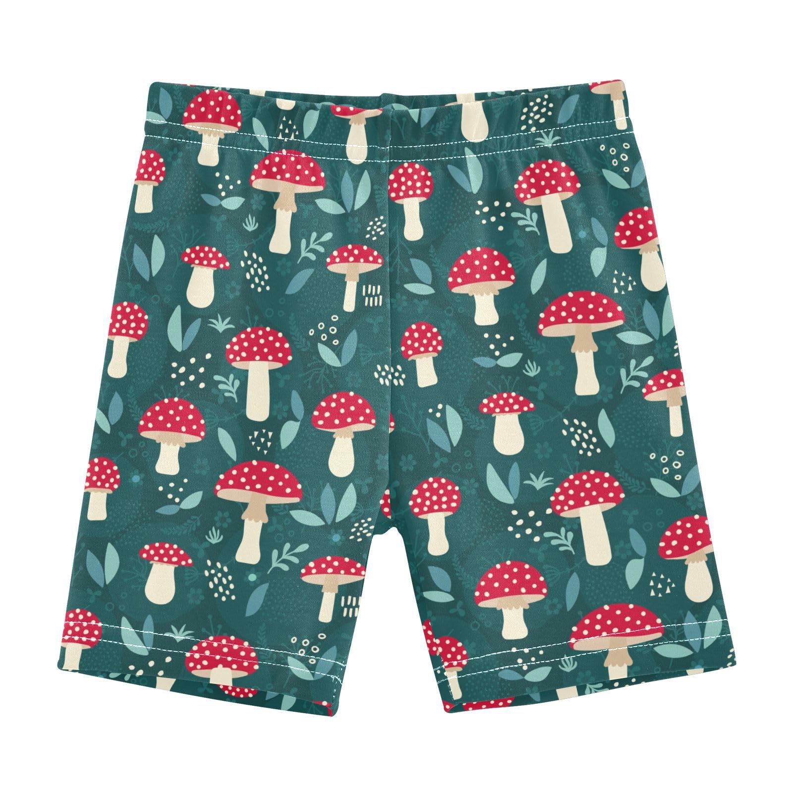 JHKKU Girls Mushroom Shorts Cotton Cartwheel Bike Kids Biker Under Dress Dance Short Girl Clothes 8Y