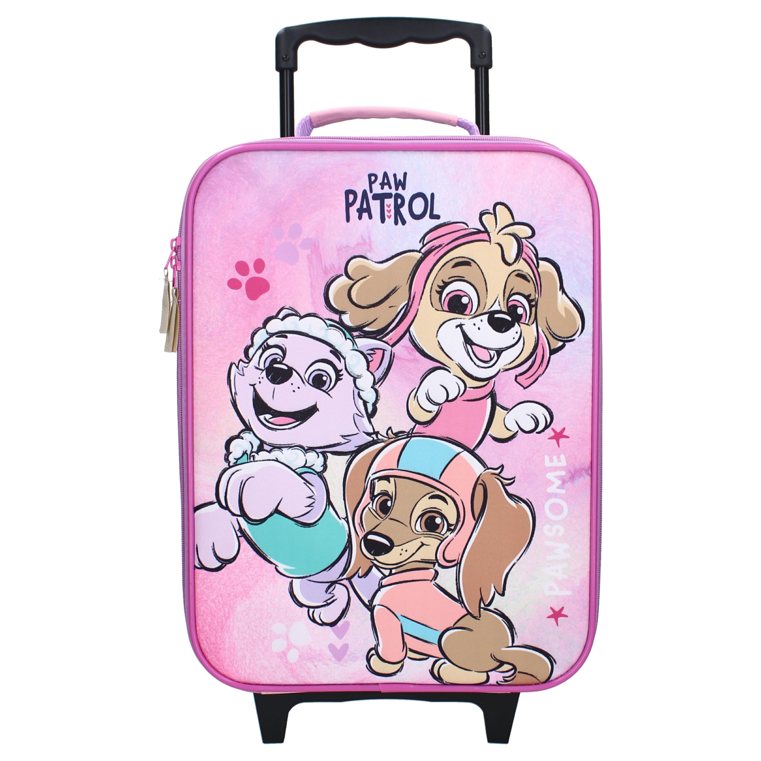 PAW PATROL Trolley für Mädchen ab 2 Jahren, 47 x 31 x 13 cm, Griff 76 cm, Innenmaß 40 x 30 x 10 cm, 12 Liter