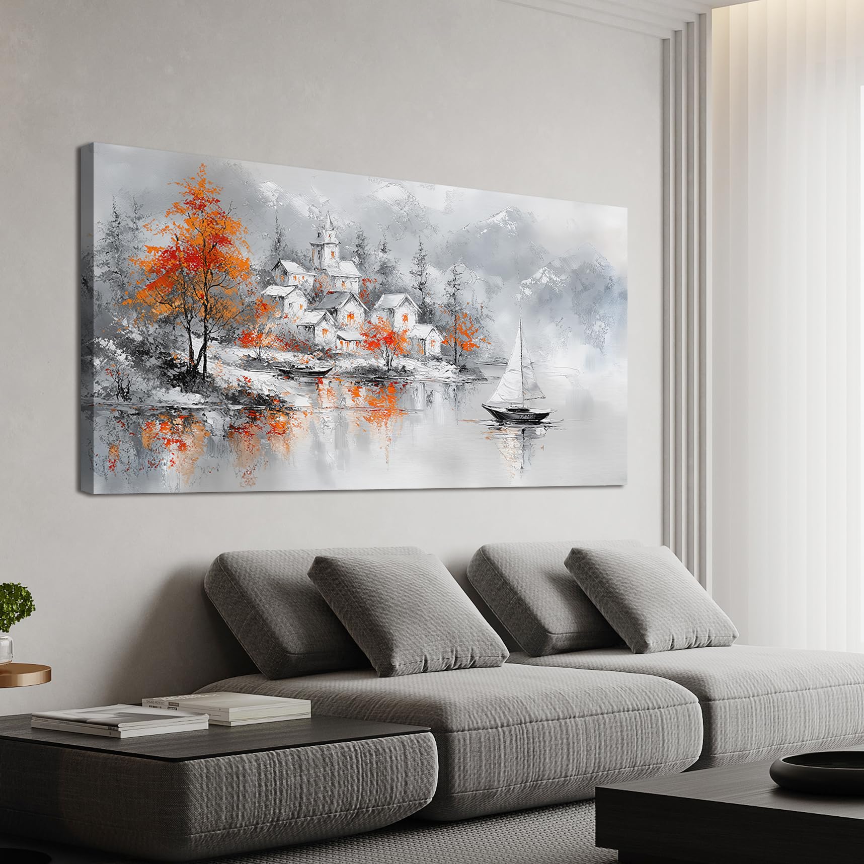 Canvas Wall Art Decor Large Canvas Wall Art for Living Room Farmhouse Wall Decor Art Black and White Wall Art Pictures Artwork for Walls Wall Paintings Prints Art Work for Home Wall Decor 24" x 48"