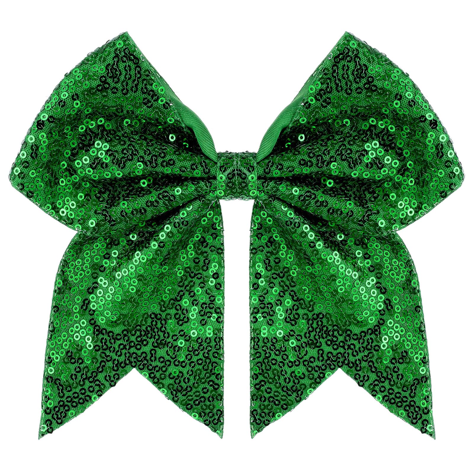 Lazo de 7 pulgadas verde Navidad con brillo para peinados de fiestas y eventos 8