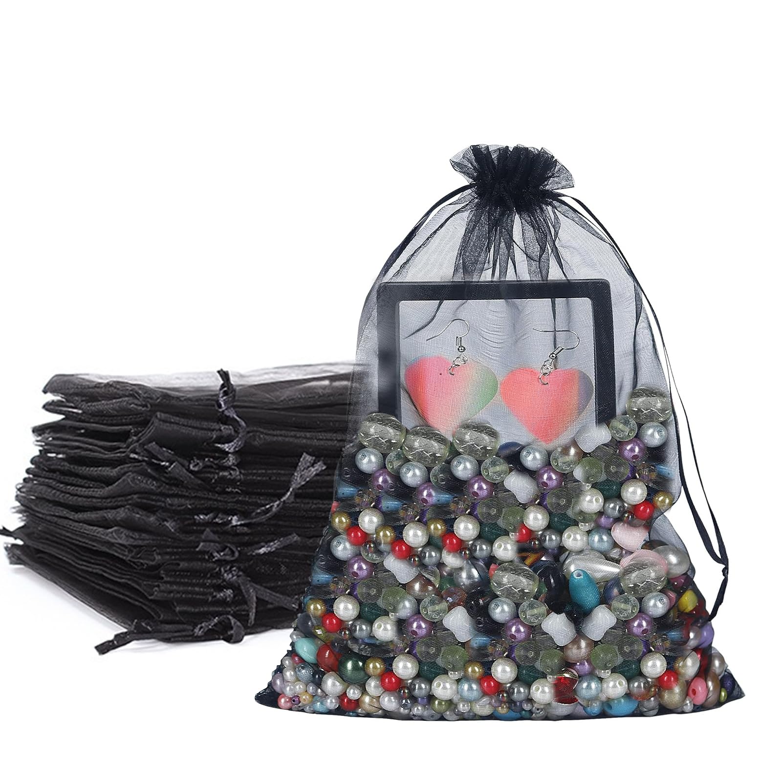 YWKJDDM Organzabeutel, 30 Stück Organzasäckchen 20x30 cm Schmuckbeutel Gross Organza Säckchen Zum Befüllen für Geschenksäckchen Hochzeit Weihnachten Beutel Party Geschenk, YW00079