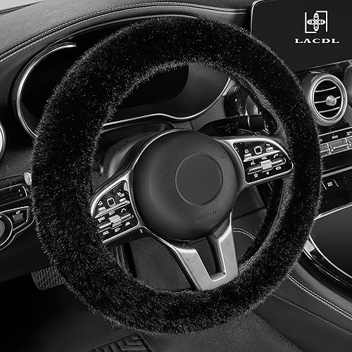 Miniatura 9 de Fundas mullidas de invierno para volante de automóvil, para mujer, cálida y bonita funda para volante de automóvil para sedán, SUV, súper suave y