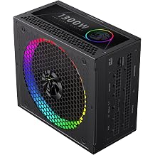 GAMEMAX 1300W 80+ Platinum Fully Modular Power Supply, ATX 3.1 Version with LLC + DC-DC Circuit, Full-Range 110240V, ARGB 140mm Fan with Sync, 100% Japanese Capacitors RGB PRO 1300P
