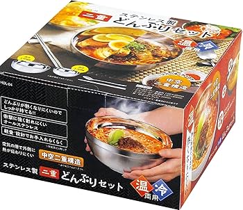 Amazon｜カクセー ステンレス どんぶり 4点セット スプーン 箸