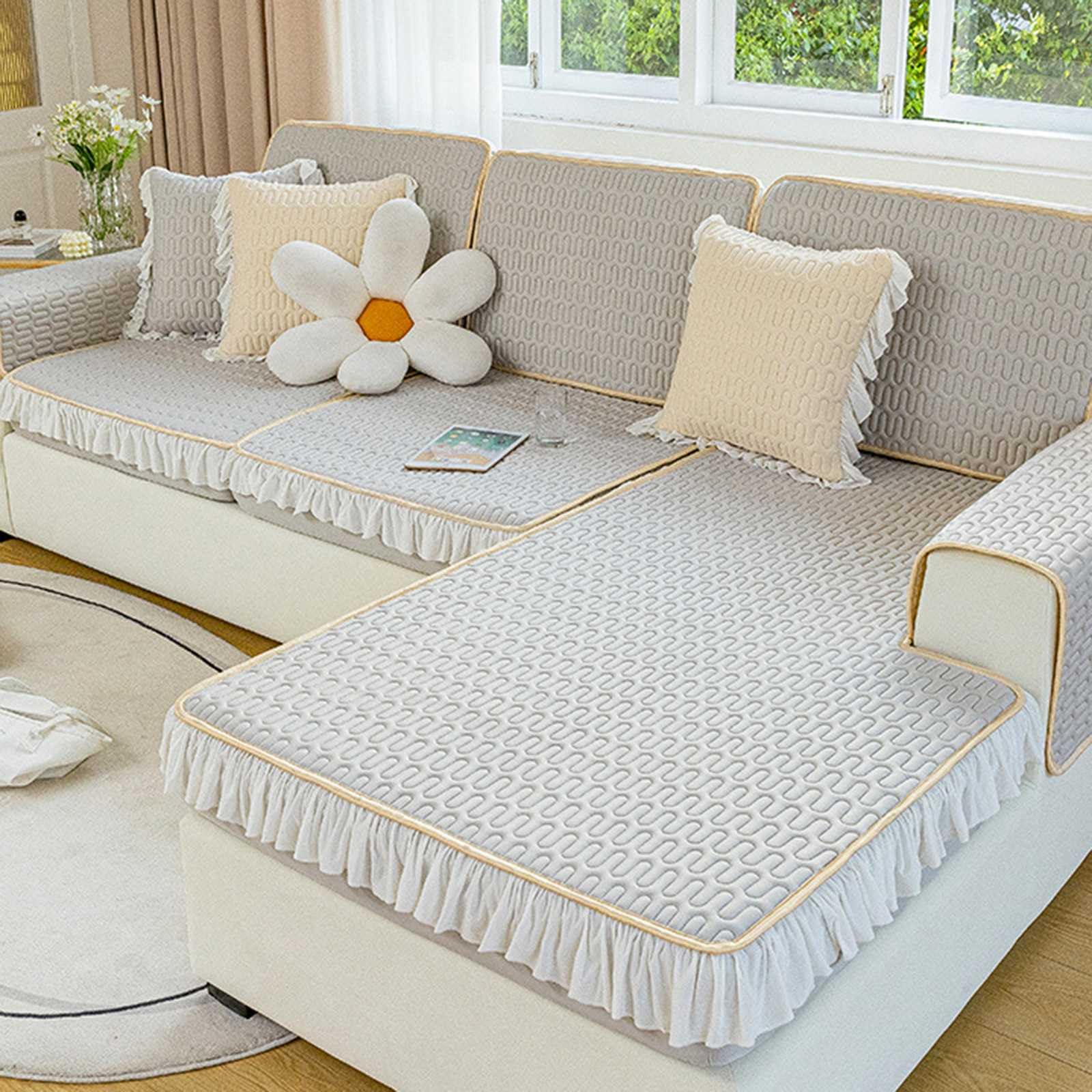 Housse de coussin de canapé de refroidissement protection meubles salon gris