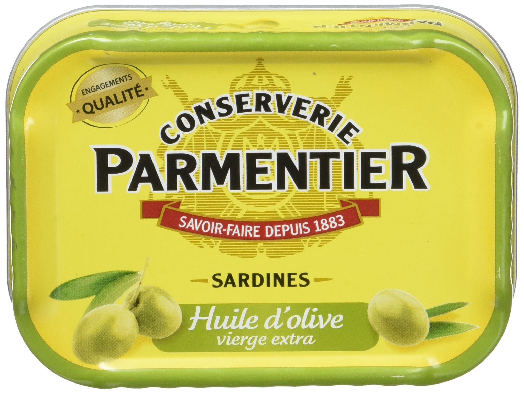 Parmentier Sardines à l'Huile d'Olive Vierge Extra 135 g - Lot de 8