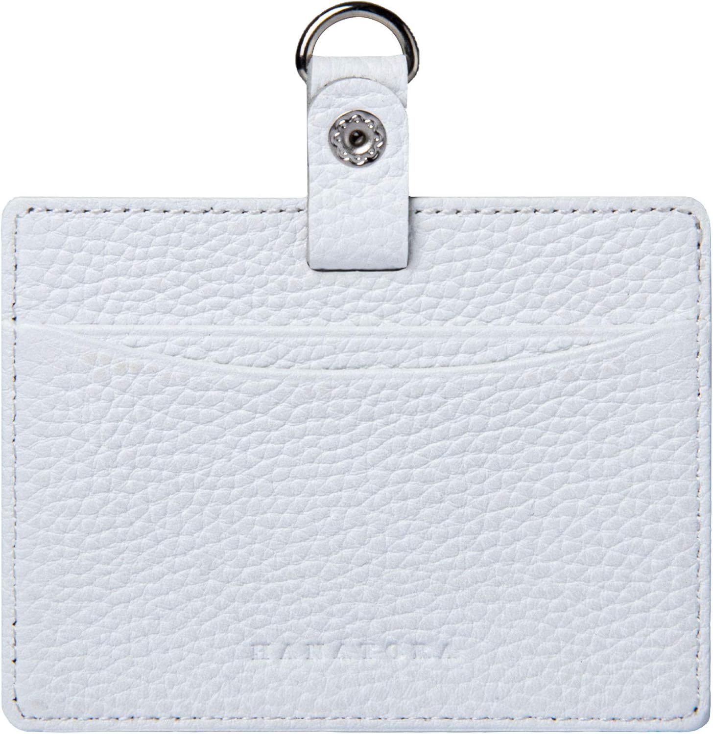 [HANATORA] 本革 IDカードホルダー IDカードケース パスケース 定期入れ カード入れ シュリンクカーフレザー ハンドメイド ギフトにも最適品 薄型 メンズ レディース ユニセックス Edel HCC04 白 ホワイト White