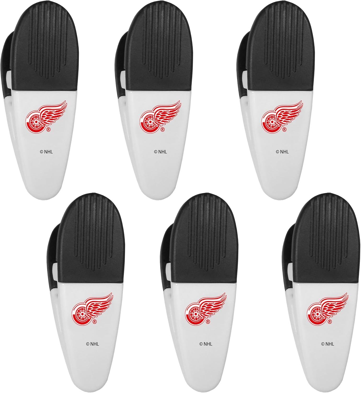 Siskiyou Sports NHL Detroit Red Wings Chip Clip Magnets, 6pk White, One Size