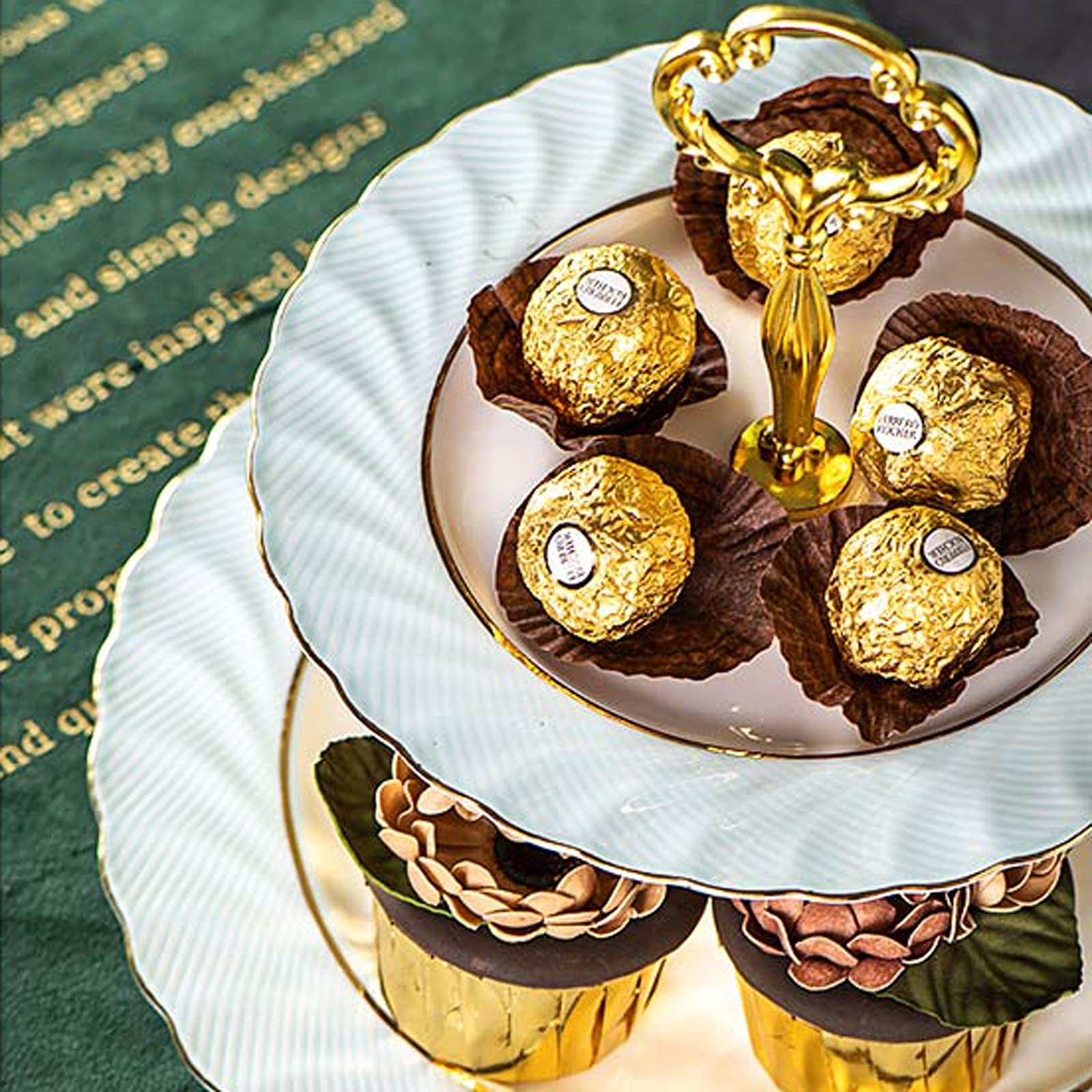 alzatina per torte, Tavolo da dessert staccabile in ceramica a 3 strati Tazza tè