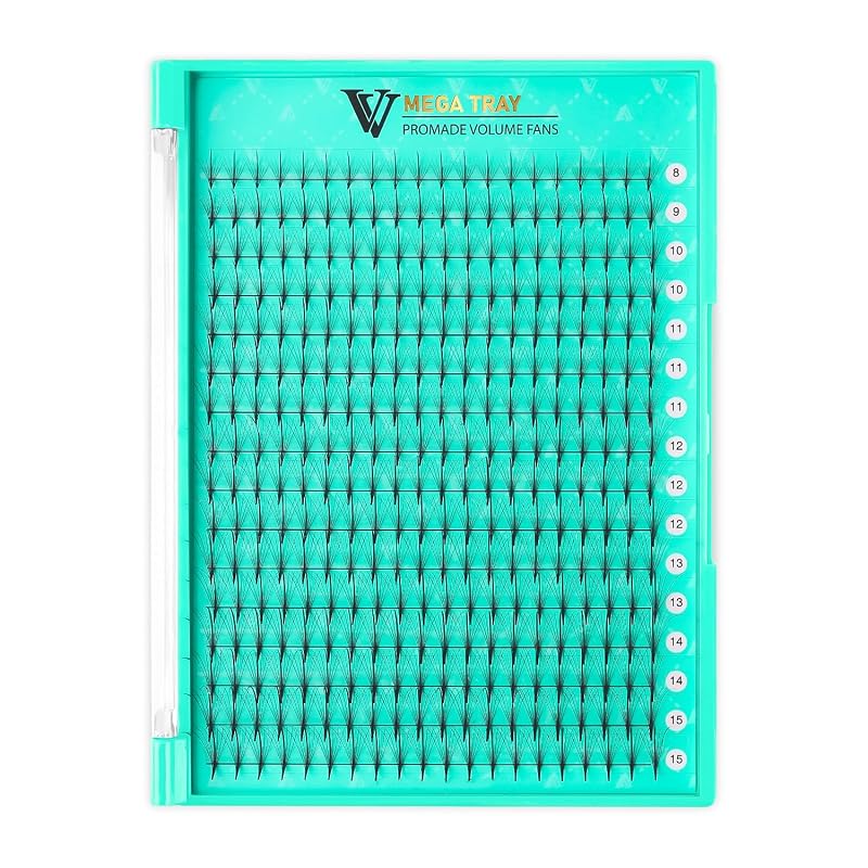 VAVALASH Leques de Cílios Postiços Wispy Pré-montados 5-9D, espessura 0,05-0,07, curvatura C D, base pontiaguda, 320 leques, 7D 0,07 D 8-15 mm