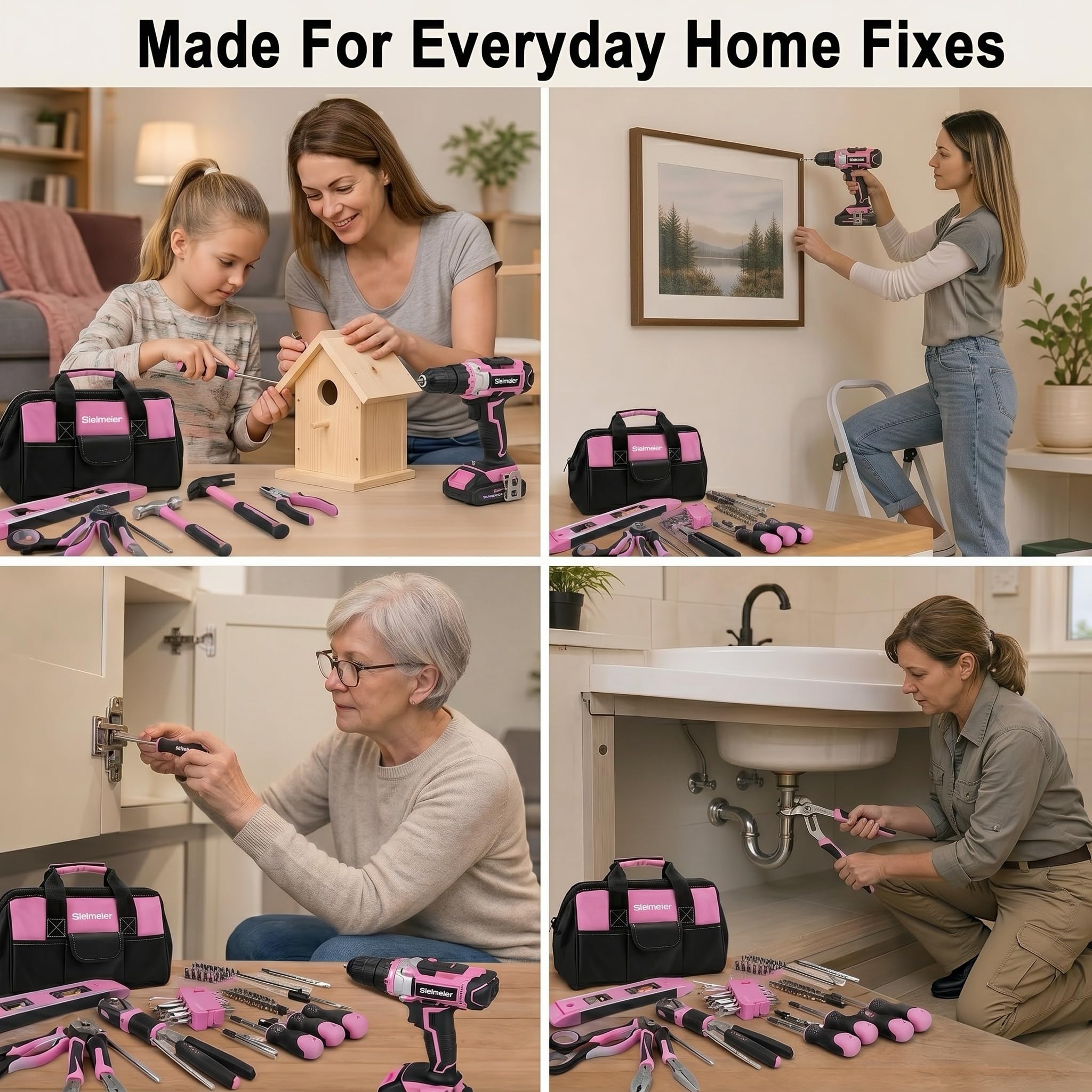 Bielmeier 236Pcs Pink Drill Set - Cordless Power Tool -4