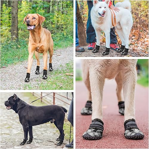 Miniatura 7 de BEAUTYZOO Botas protectoras de patas para perros medianos y grandes, zapatos de malla transpirable para pavimento caliente, botines para perros con