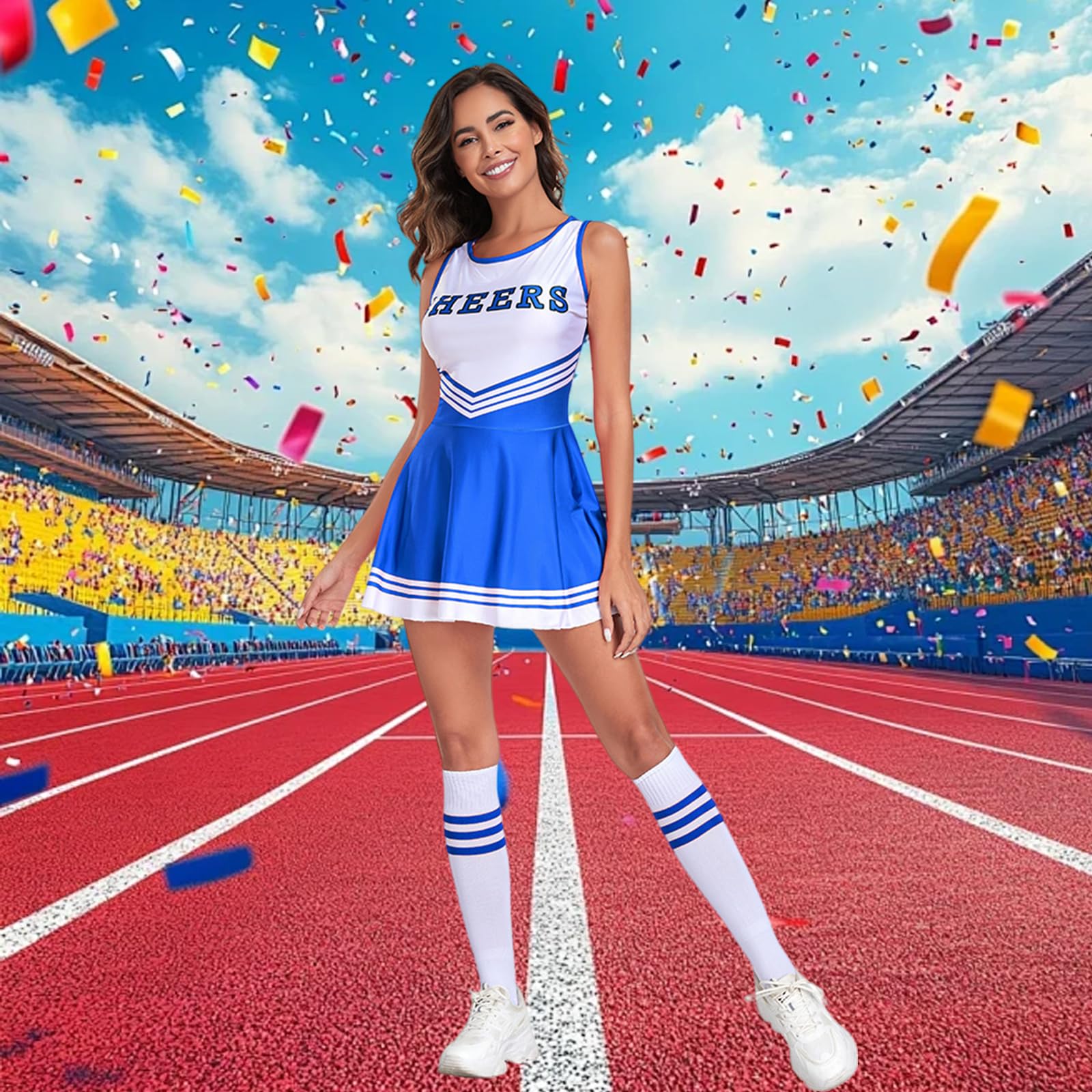 Porcelana de lujo con pompones de manzanas, disfraz para mujeres y niñas, uniforme de escuela secundaria, para llevar a cabo, disfraz de disfraz para adultos