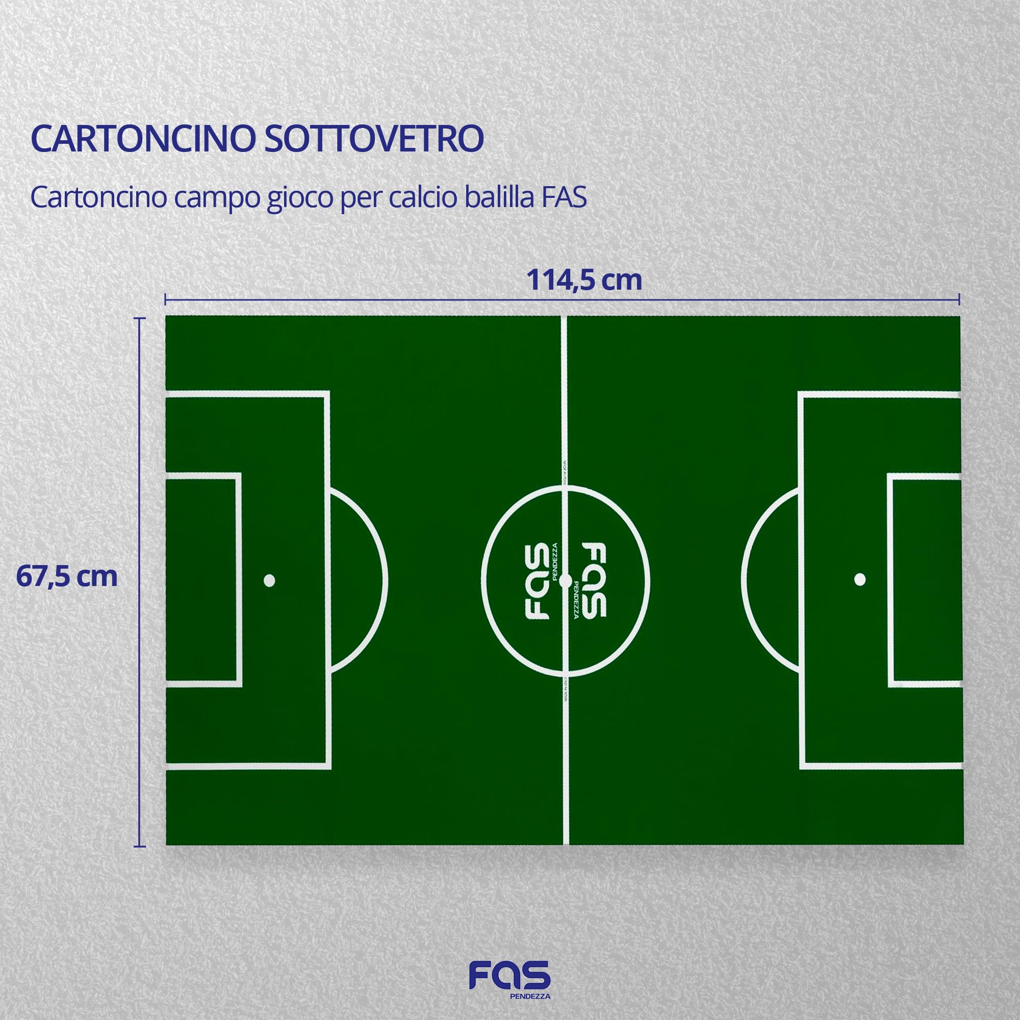 FAS PENDEZZA Cartoncino Sottovetro per Calcio Balilla - Protezione e Prestazioni Ottimali, Cartoncino per Biliardino, cm 114,5 x 67,5