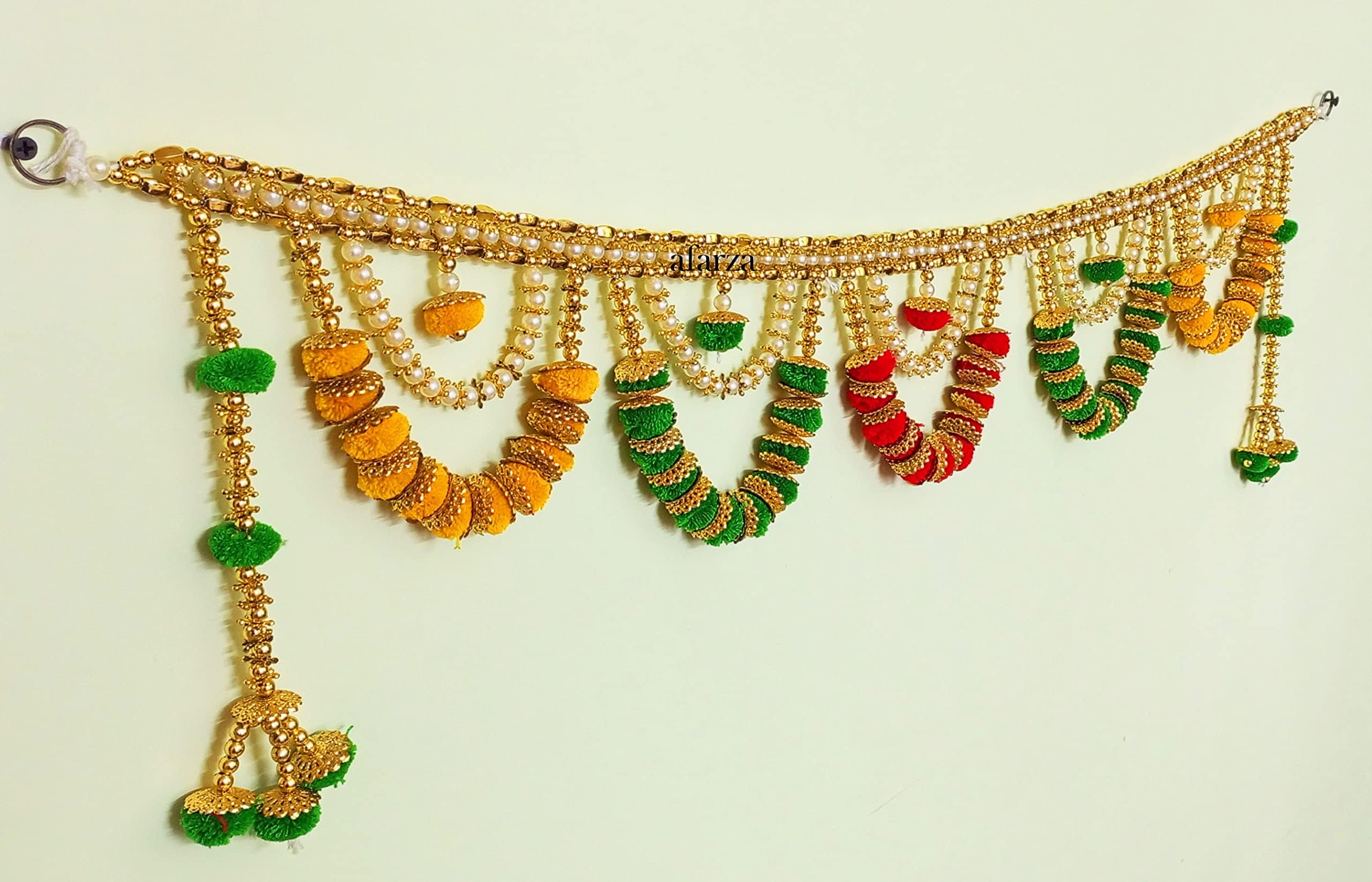 afarza Toran For Main Door Latest Home Decoration Entrance Hanging Handmade Bandarwal Pearl Plastic Beads, 37 Inches