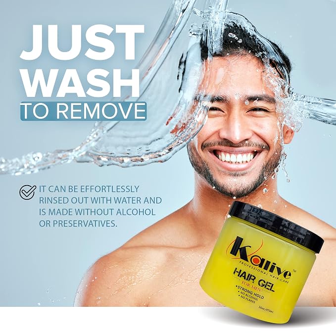 Gel para cabello hombre 16 oz fijación fuerte miniatura 5