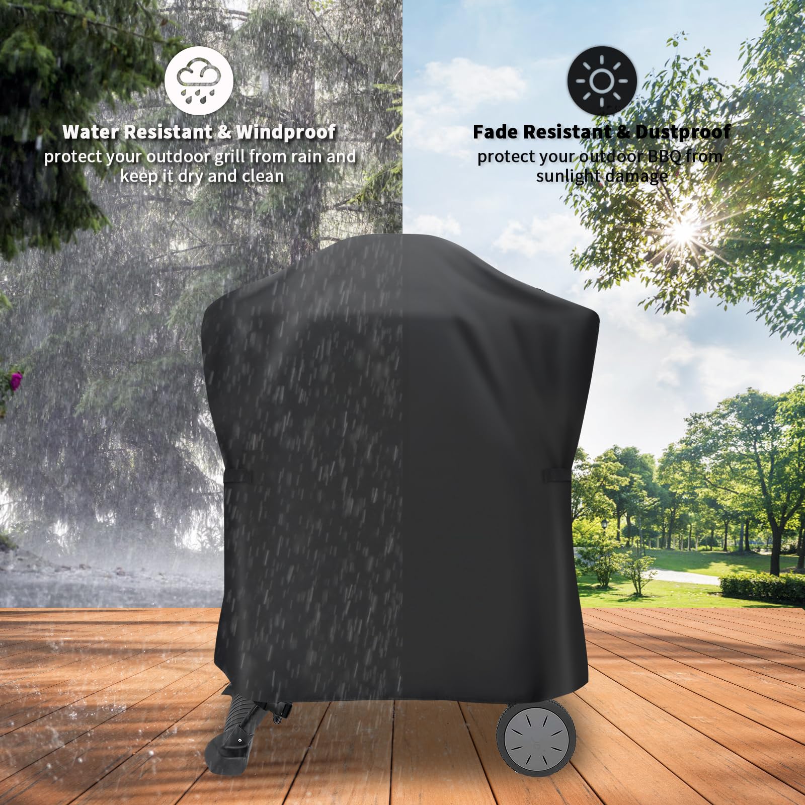 Copertura Impermeabile Per Barbecue Weber Serie Q Su Carrello, Tessuto Oxford Con Cinghie Regolabili, 82x43x88 Cm