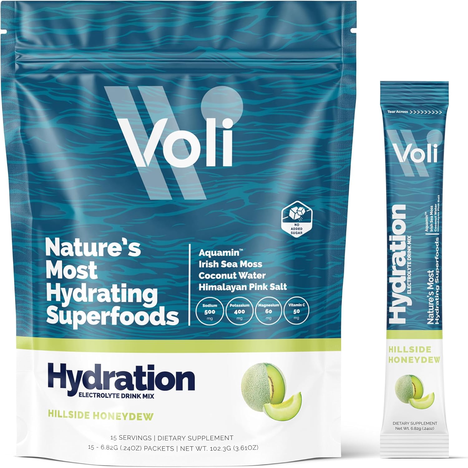 Voli Electrolytes Powder Packets | No Added Sugar Electrolyte Drink Mix for Hydration | Keto & Fasting Friendly, Natural Superfoods & Minerals | Strawberry Lemonade, 30-Count