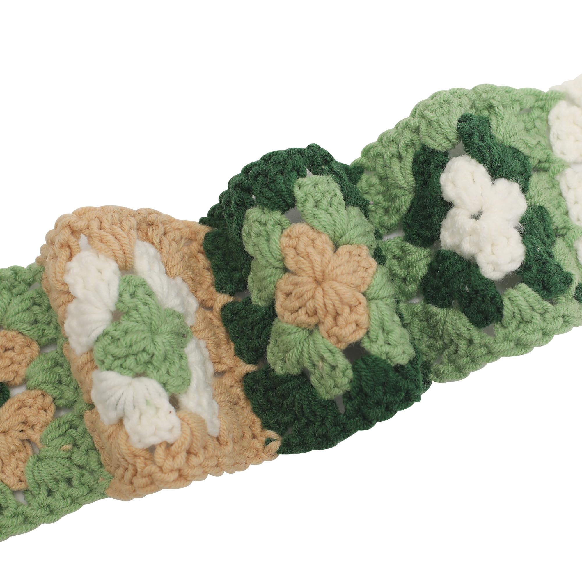 ZLYC Women Floral Headband Handmade Crochet Knit Vintage Hair Bands(Floral Army Green),One Size - Image 4